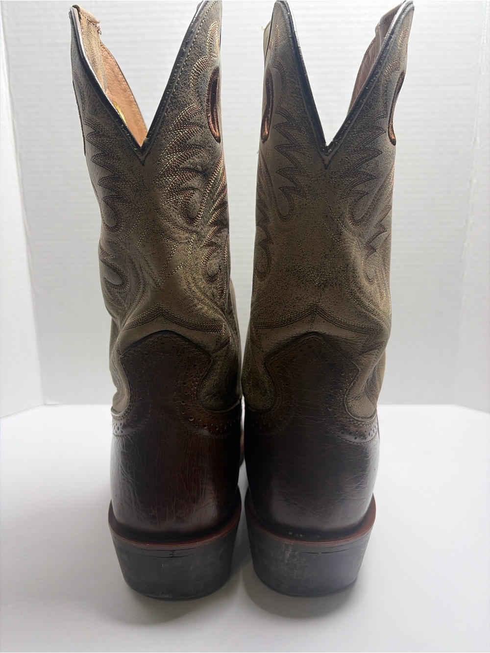Ariat 10002230 Men’s 11 D Leather Western Cowboy Boots Brown Tan Wingtip - Picture 3 of 8